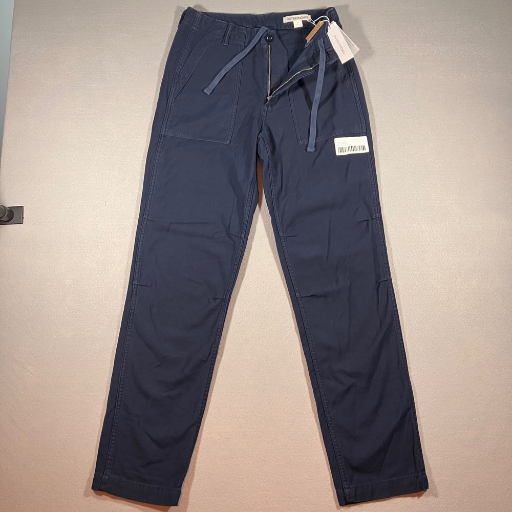 NWT Outerknown The Field Pant Ink Blue Organic Cotton Straight Leg Men 28 Rugged